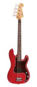 SX Essex Short Scale 3/4 4-String  Bass Guitar in Fiesta Red