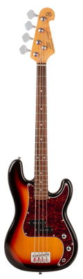 SX Essex Short Scale 3/4 4-String Bass Guitar in 3 Tone Sunburst