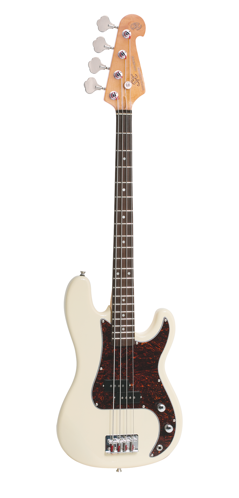 SX VEP34VWH 3/4 Size Electric Bass Guitar - Vintage White