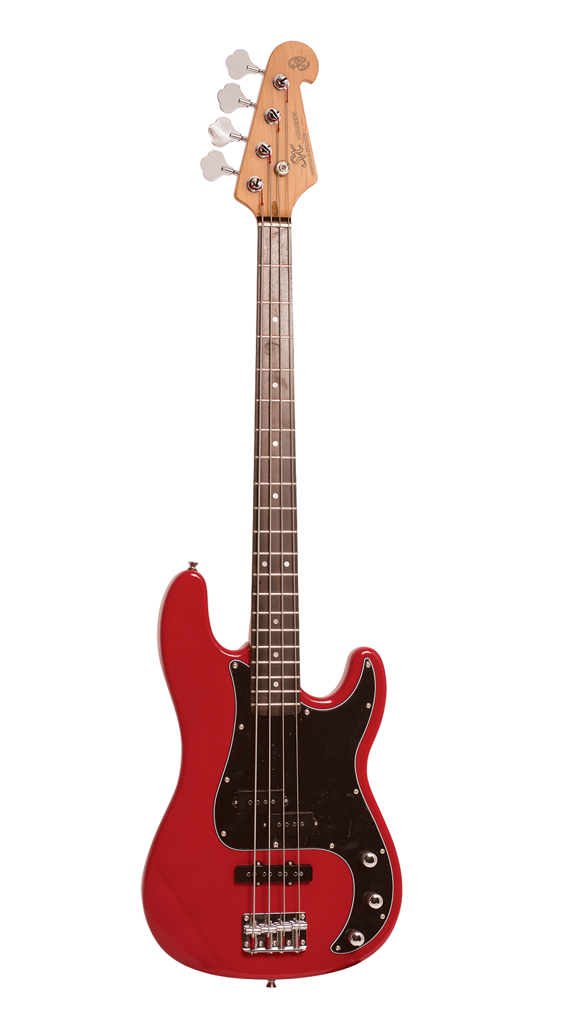 SX VEP62FR P+J Electric Bass Guitar - Fiesta Red