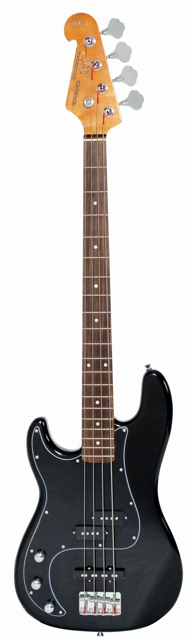 SX VEP62LHB P+J Left-Handed Electric Bass Guitar -  Black