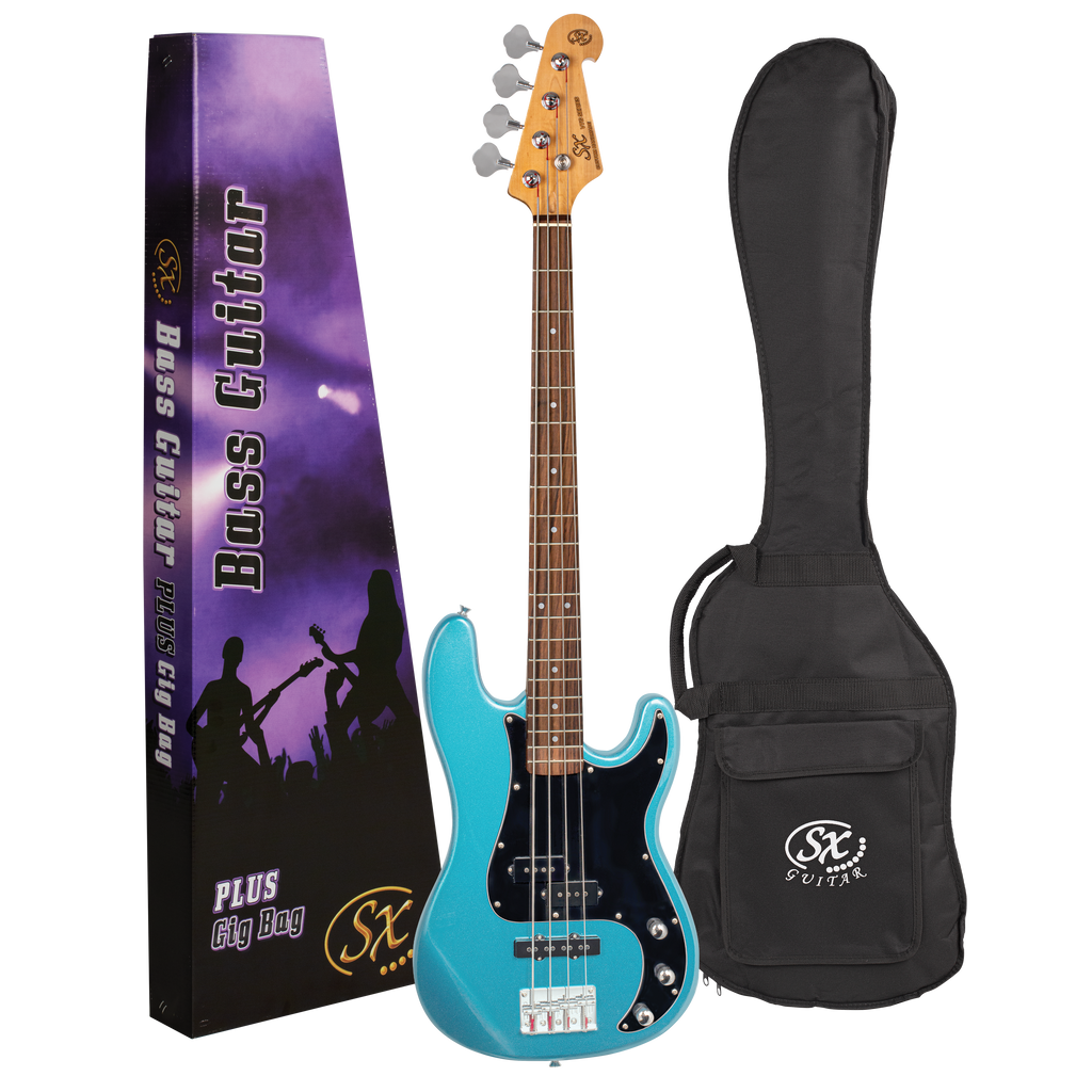 SX VEP62LPB P+J Electric Bass Guitar - Lake Placid Blue