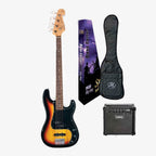 SX Essex & Laney 4/4 Bass Guitar Pack in 2 Tone Sunburst (VEP34TS Bass & Laney Bass Amp)