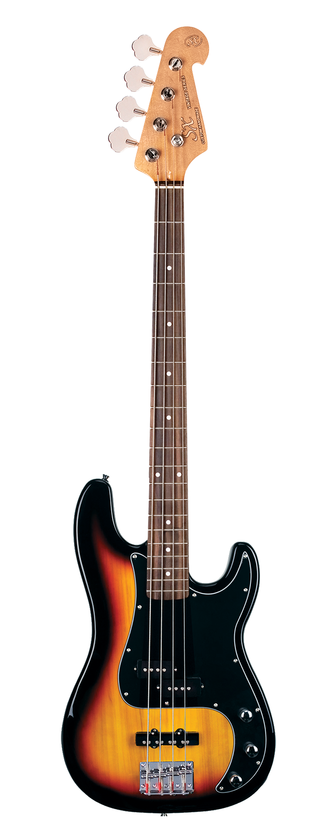 SX Essex PJ 4-String Bass Guitar Pack in 3 Tone Sunburst