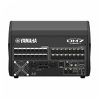 Yamaha DM7C compact digital mixing console with multiple input channels and control knobs, designed for professional audio mixing.