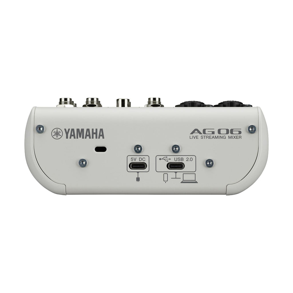 Yamaha AG06MK2 6 Channel Live Streaming Mixer with USB Interface - White
