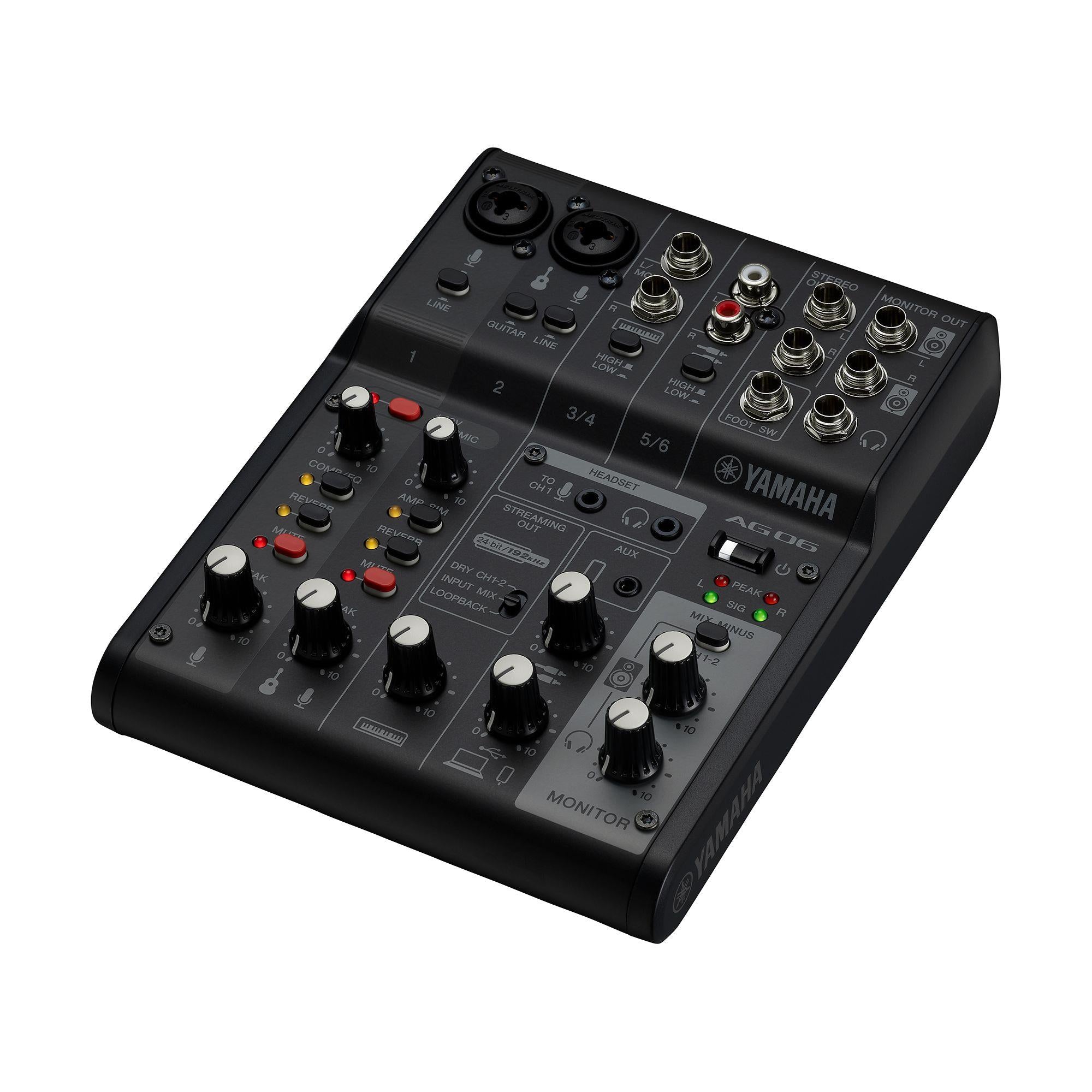 Yamaha AG06MK2 6 Channel Live Streaming Mixer with USB Interface - Black