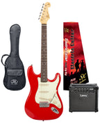 SX Essex & Laney Electric Guitar Pack in Fiesta Red (VES62FR Electric Guitar & Laney Amp)