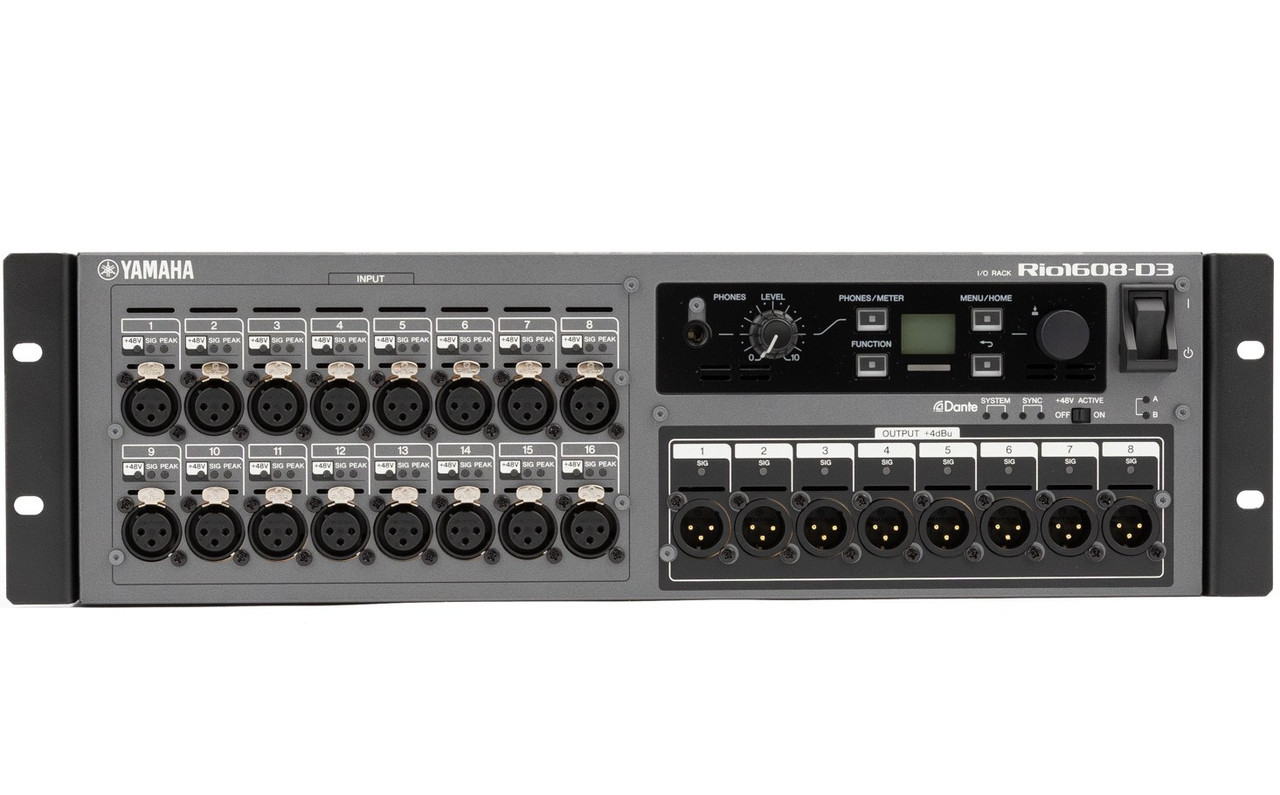 Yamaha Rio1608-D3 16-input/8-output Dante Stage Box