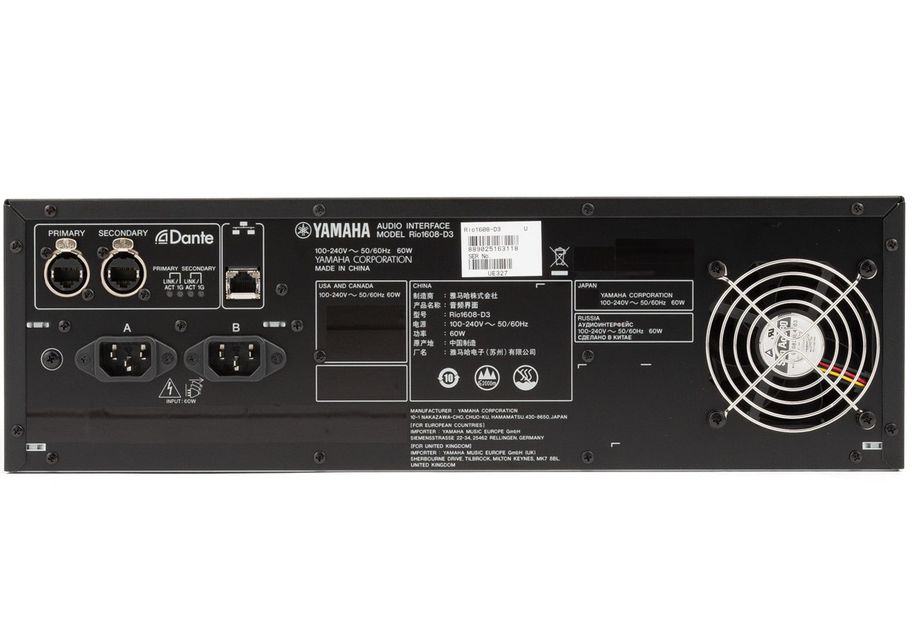 Yamaha Rio1608-D3 16-input/8-output Dante Stage Box