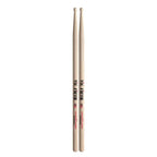 Vic Firth American Classic 5A drumsticks with barrel tips, showing their wooden design and size suitable for percussion playing.