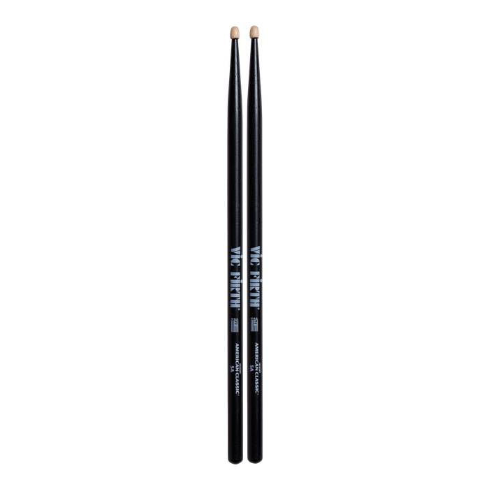 Vic Firth American Classic 5A Wood Tip Drumsticks Black Finish