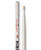 Vic Firth American Classic 5A white wood tip drumsticks, showing a pair with smooth finish and natural wood grain.