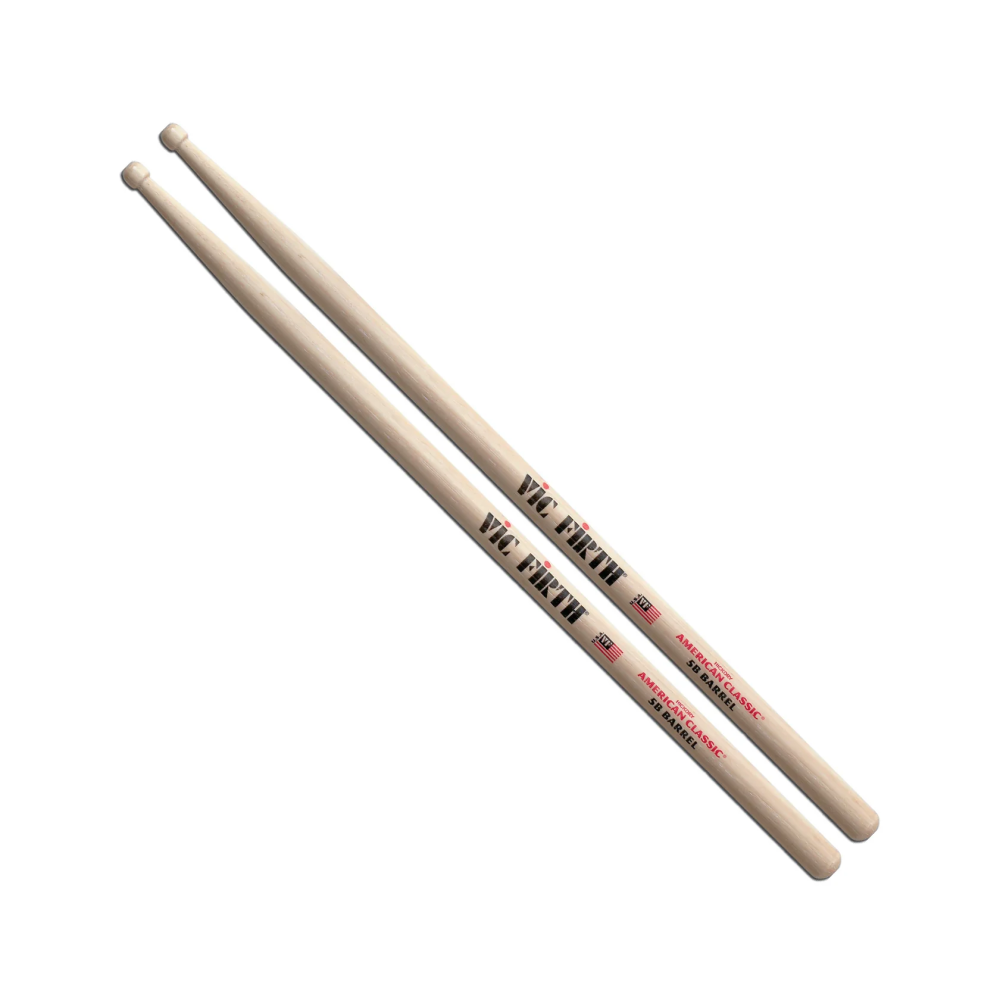 Vic Firth American Classic 5B drumsticks with barrel tip, standard size sticks for drumming and percussion playing.