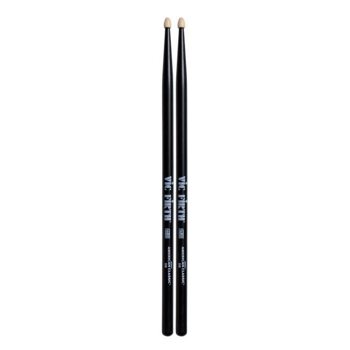 Vic Firth American Classic 5B Wood Tip Drumstick Black Finish
