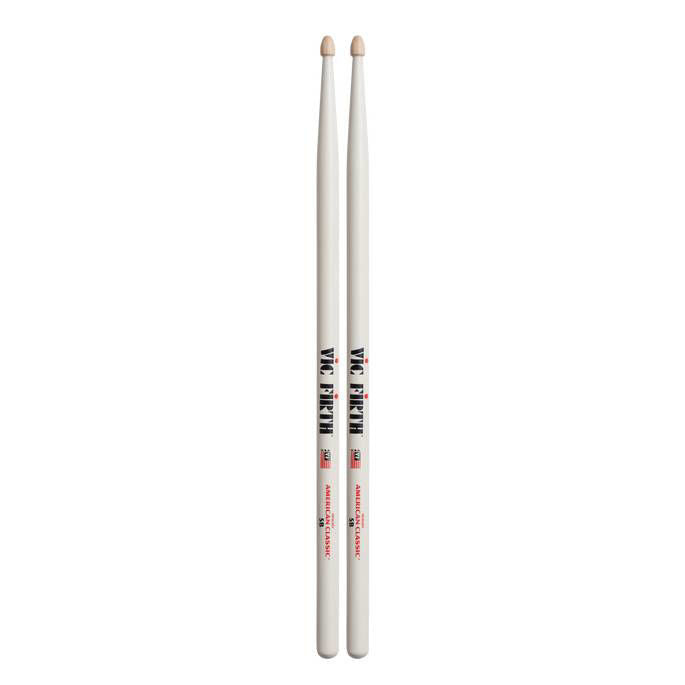 Vic Firth American Classic 5B Wood Tip Drumsticks -- White Finish