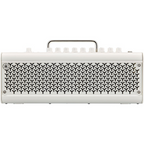 Yamaha THR30II 30W wireless desktop guitar amplifier with Bluetooth in white, showing control knobs and compact design.