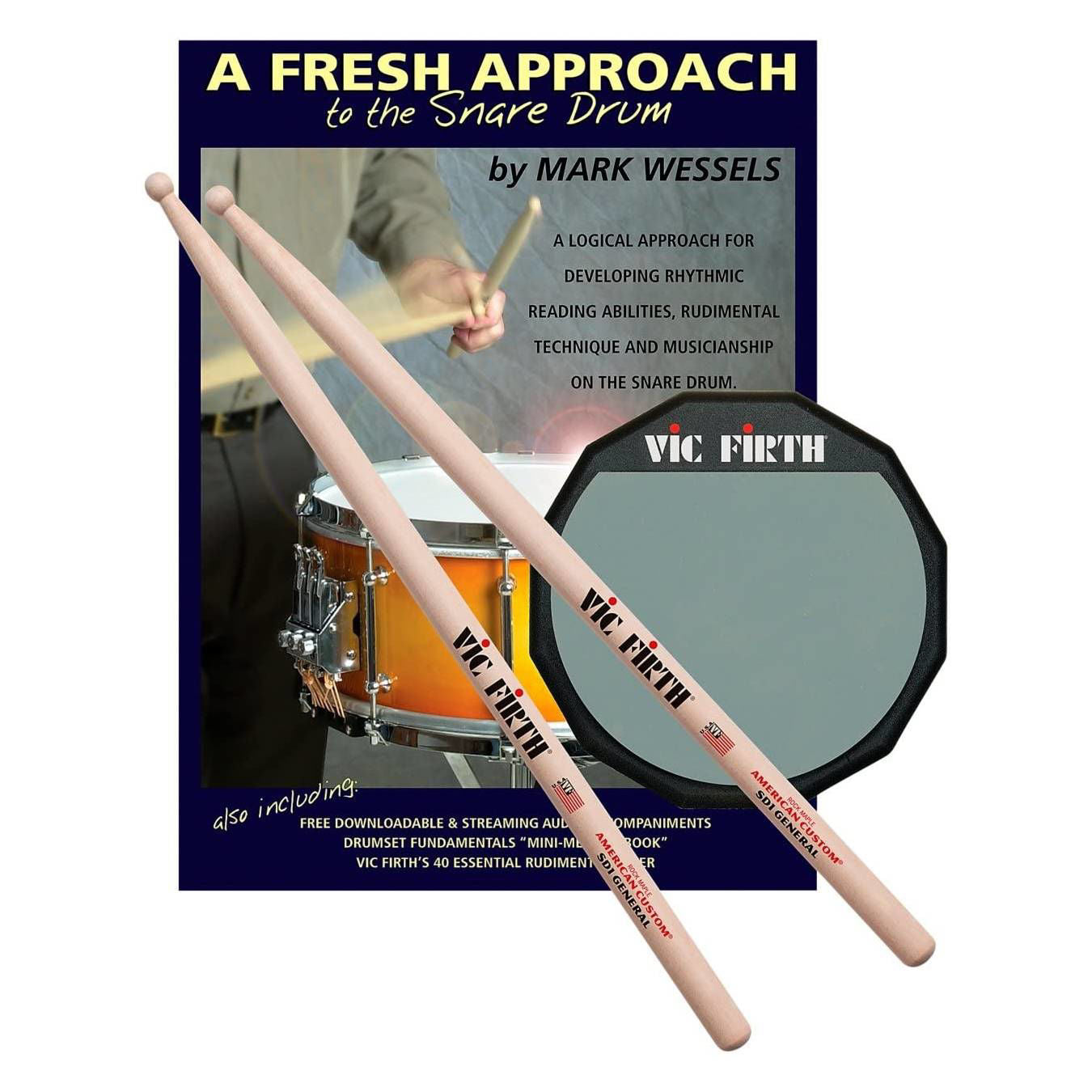 Vic Firth Fresh Approach Starter Pack (includes SD1, Practice Pad)