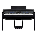 Yamaha CVP909 Clavinova digital piano with matching black bench, featuring sleek design and full-size keyboard for musical performance