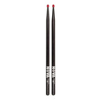 Vic Firth 5AN nylon tip drumsticks in black with NOVA imprint, designed for durability and precise drumming performance.