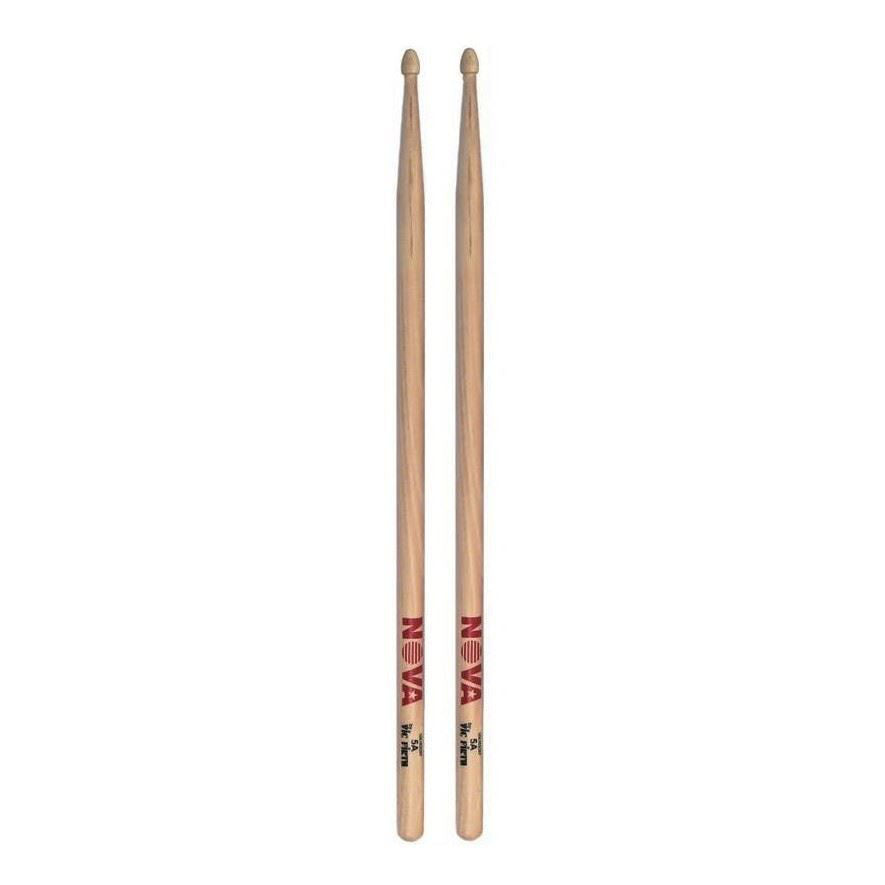 Vic Firth Nova 5A wood tip drumsticks, standard size for drumming, displayed on a neutral background.