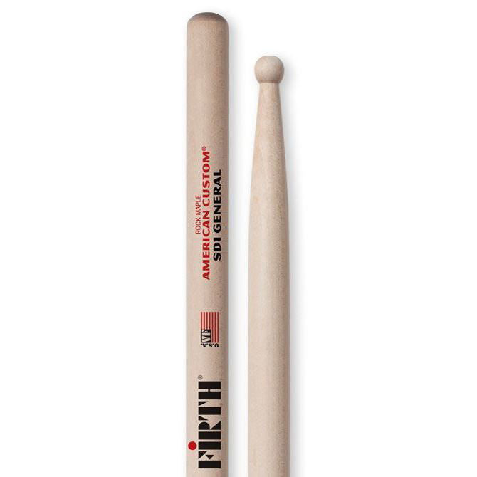 Vic Firth American Custom SD1 maple drumsticks with wood tips, designed for versatile drumming and enhanced sound.