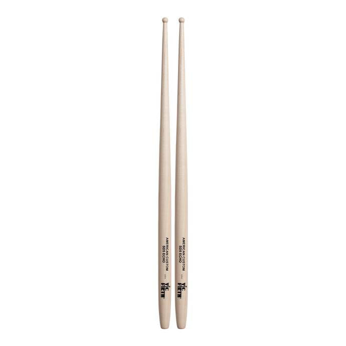 Vic Firth American Custom SD5 Echo wood tip drumsticks for drumming and percussion, displayed with natural wood finish.