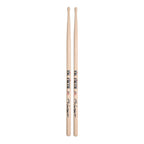 Vic Firth Matt Garstka Signature Series drumsticks shown, featuring wood sticks designed for professional drummers.