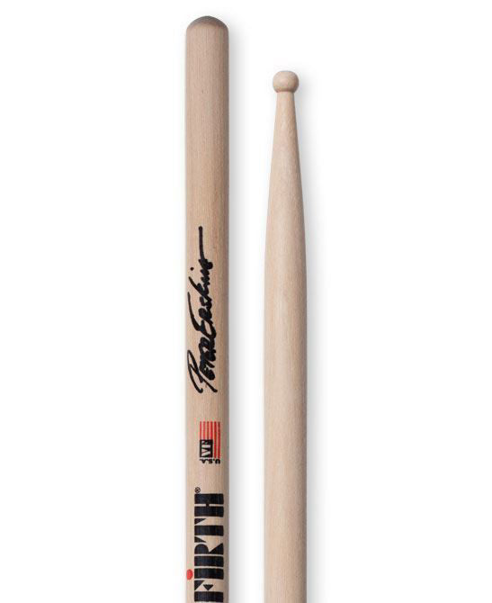 Vic Firth Peter Erskine signature wood tip drumsticks, professional percussion sticks for drummers, shown with natural wood finish.