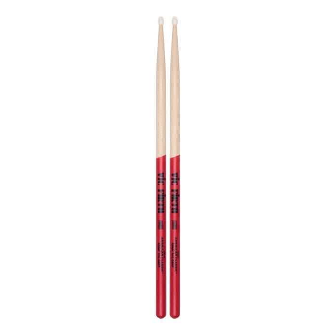 Vic Firth American Classic Extreme 5AN drumsticks with Vic Grip nylon tips, designed for durability and precise drumming performance.