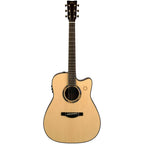 Yamaha TAG3 C Transacoustic acoustic guitar in natural wood finish, showcasing the body and neck details.