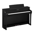 Yamaha Clavinova CLP-845 digital piano in black with premium grand touch keys, showcasing the sleek, modern design.