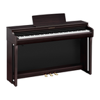 Yamaha Clavinova CLP-825 digital piano in rosewood finish, showcasing its premium grand touch keyboard and elegant design.