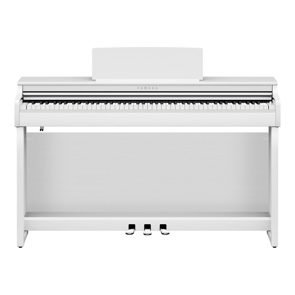 Yamaha Clavinova CLP-825 Premium Grand Touch-S digital piano in white with sleek design and full-sized keyboard.