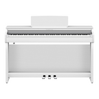 Yamaha Clavinova CLP-825 Premium Grand Touch-S digital piano in white with sleek design and full-sized keyboard.