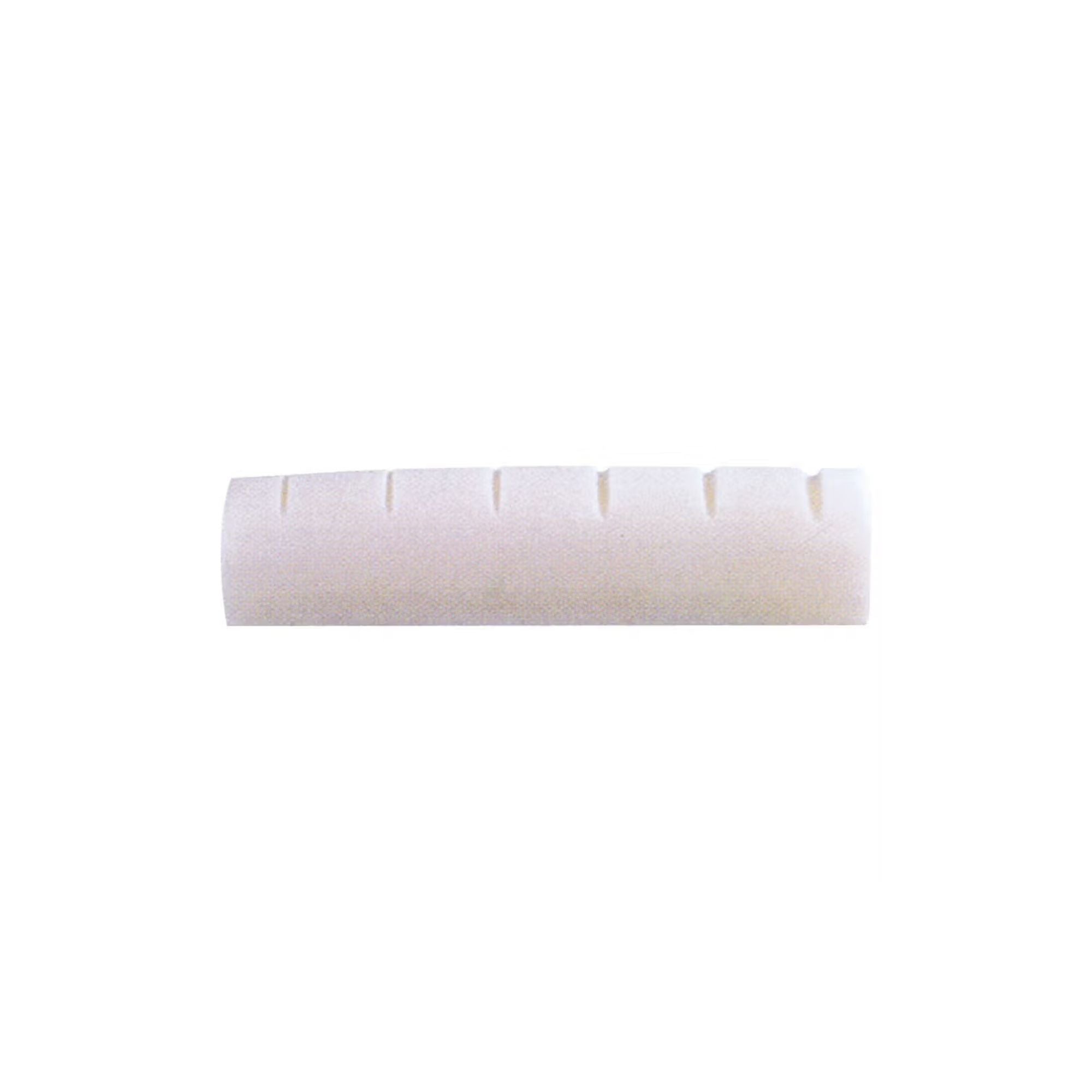 Dr. Parts slotted guitar bridge saddle, 43 x 6 x 9.3mm, Chinese-made, with metallic finish and precise slot design.