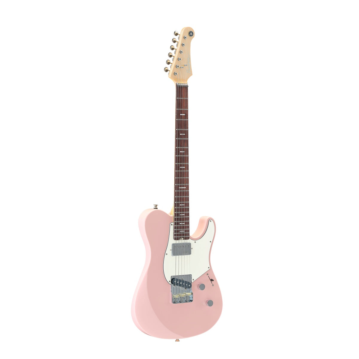 Yamaha Pacifica PACP11S electric guitar in ash pink with a sleek body and six strings, showcasing its professional design and hardware.