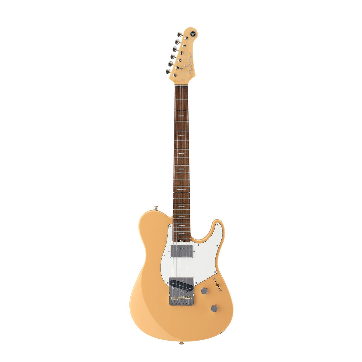 Yamaha Pacifica P11SSO electric guitar in sunny orange with a sleek body and six-string design, showcasing its hardware and finish.