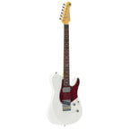 Yamaha Pacifica PACP11SSW electric guitar in shell white with maple fretboard and chrome hardware, shown on a stand.