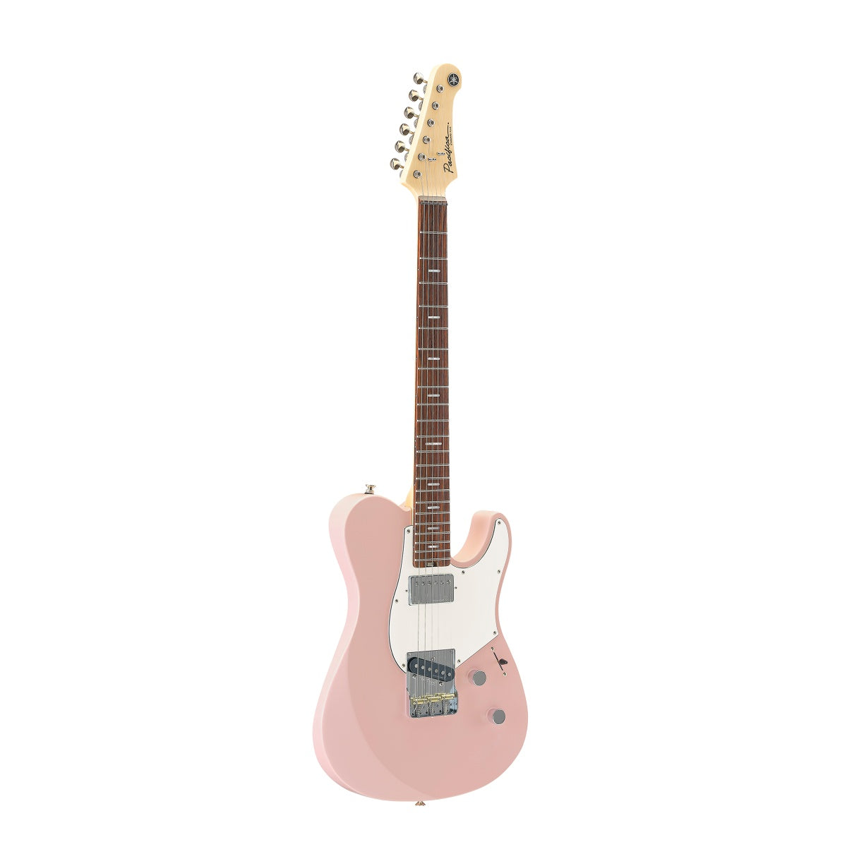 Yamaha Pacifica Standard Plus PACS+11S electric guitar in ash pink with a solid body and chrome hardware.
