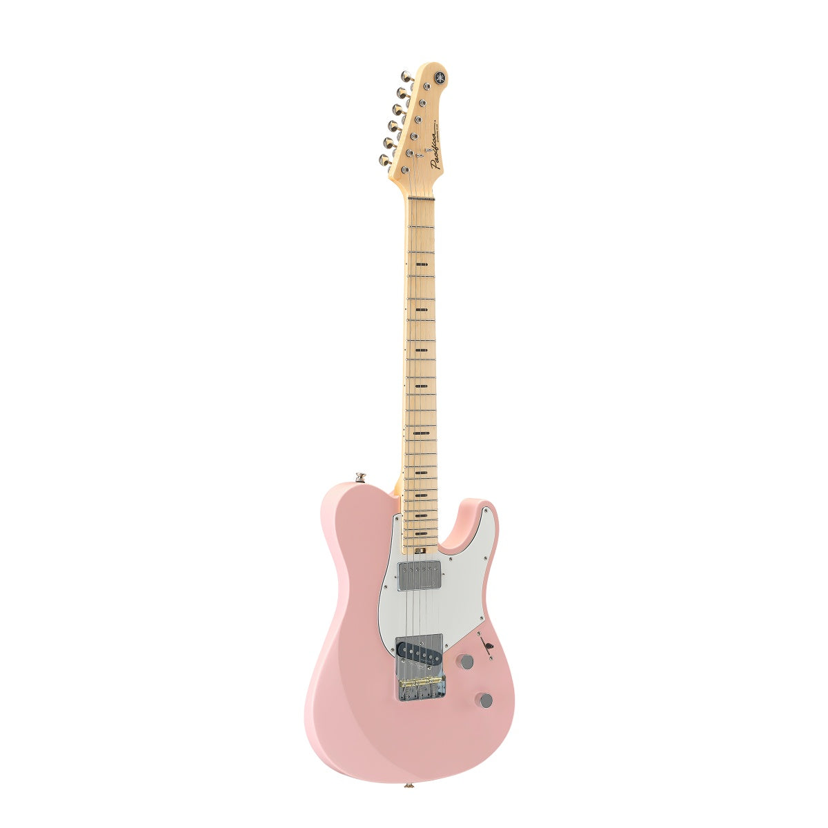 Yamaha Pacifica Standard Plus PACS+11SM electric guitar in ash pink, showcasing its sleek body and guitar neck.