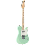 Yamaha Pacifica Standard Plus PACS+11SM electric guitar in peppermint green with chrome tuning pegs and pickup switches.