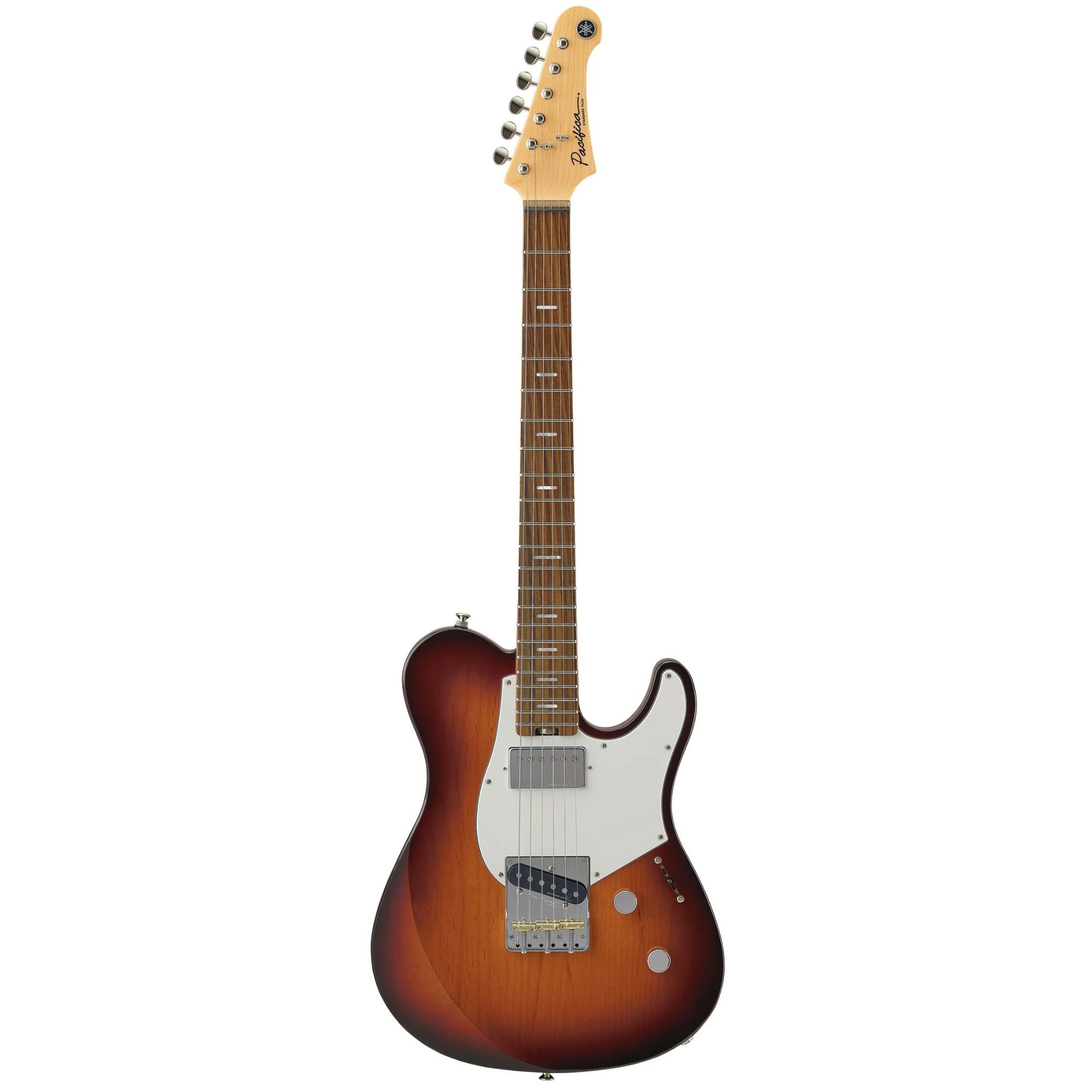 Yamaha Pacifica Standard Plus PACS+11S electric guitar in Desert Burst finish, displaying a solid body and chrome hardware.