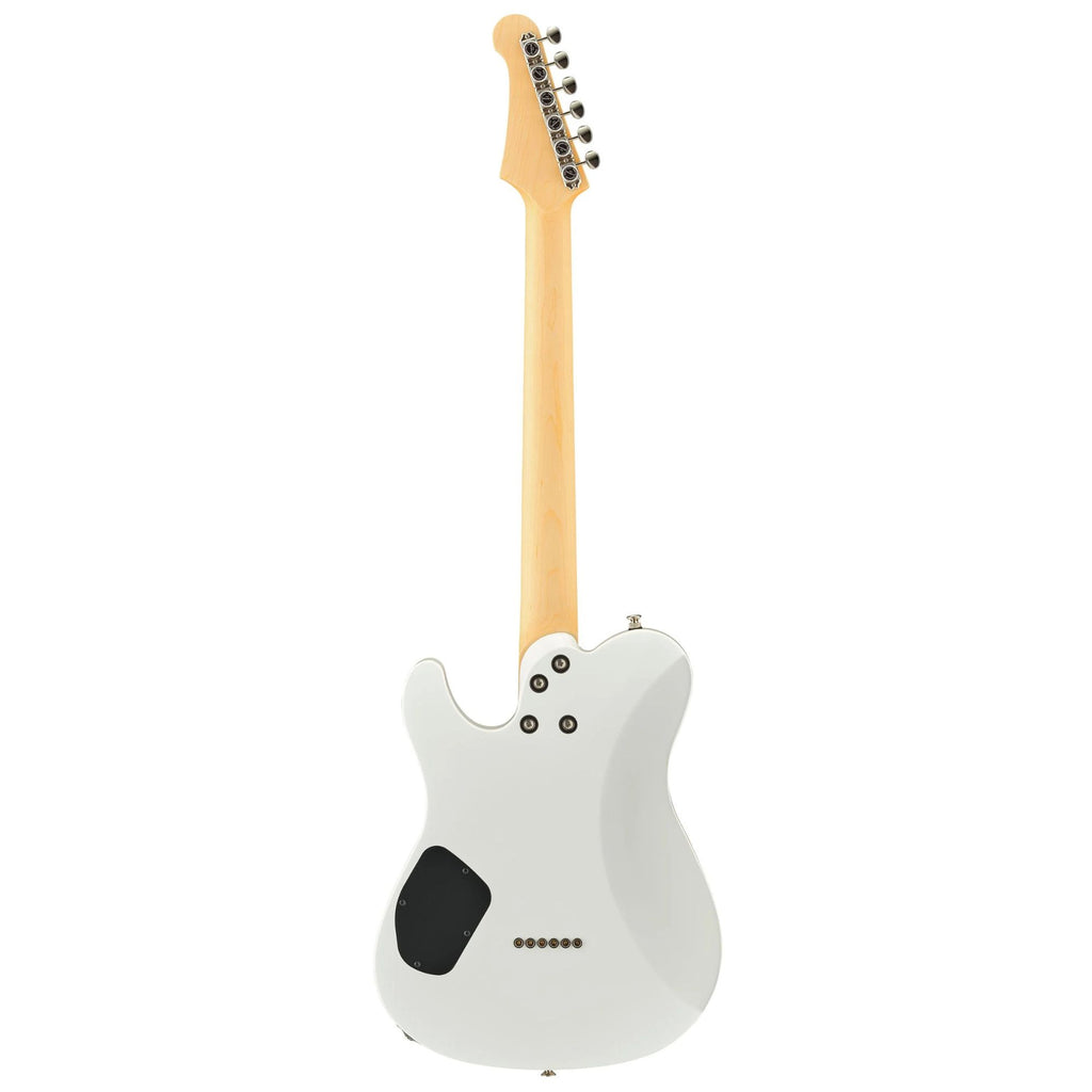 Yamaha Pacifica Standard Plus PACS+11S electric guitar in shell white with a sleek body and six strings, showcasing its hardware and finish.