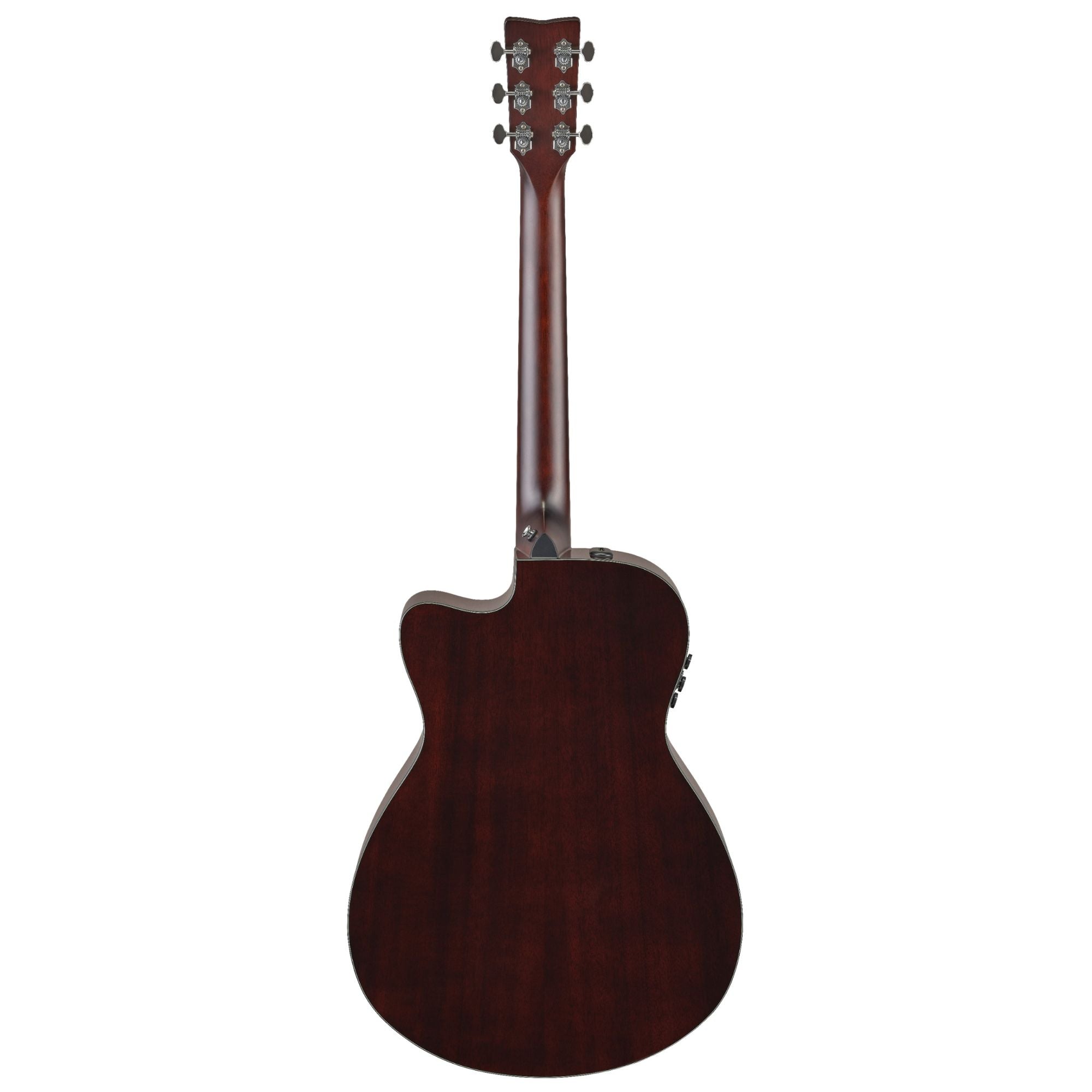 Yamaha TAS1CNT C Transacoustic acoustic guitar in natural gloss finish, showcasing its body, fretboard, and headstock.