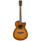 Yamaha TAS1CSB C Transacoustic acoustic guitar in Sand Burst Gloss with a cutaway body and natural wood finish.