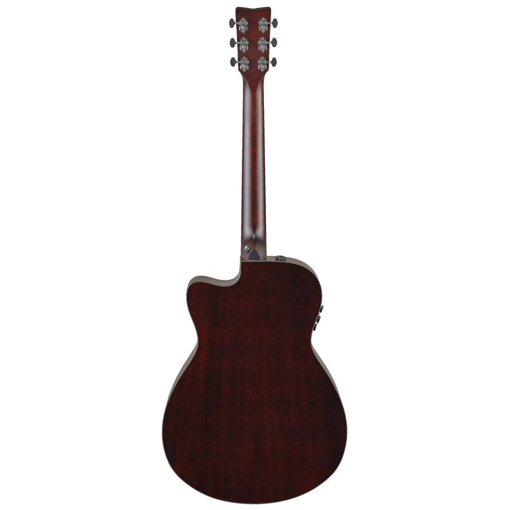 Yamaha TAS1CSB C Transacoustic acoustic guitar with Sand Burst gloss finish, showcasing its body and detailed craftsmanship.