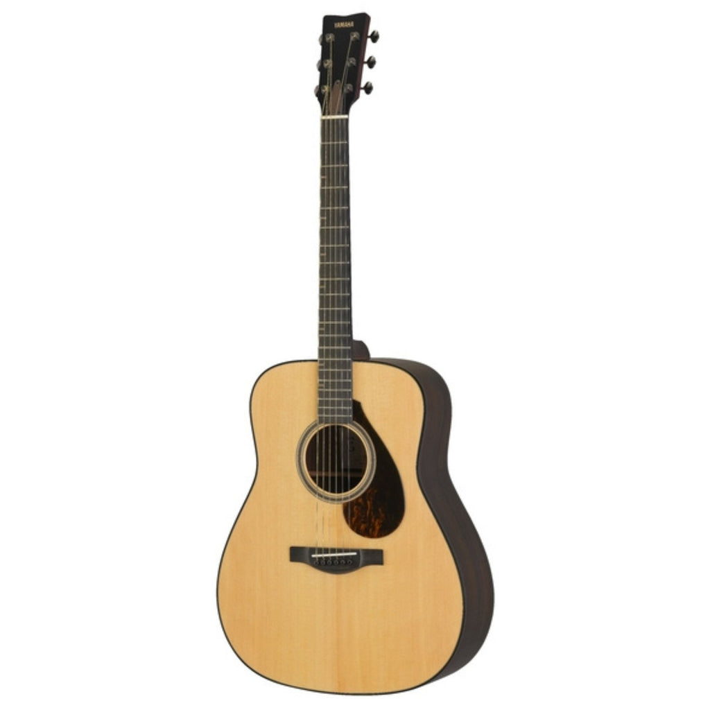 Yamaha FG7 R acoustic guitar in natural finish, showing the full body and neck of the Yamaha acoustic guitar.