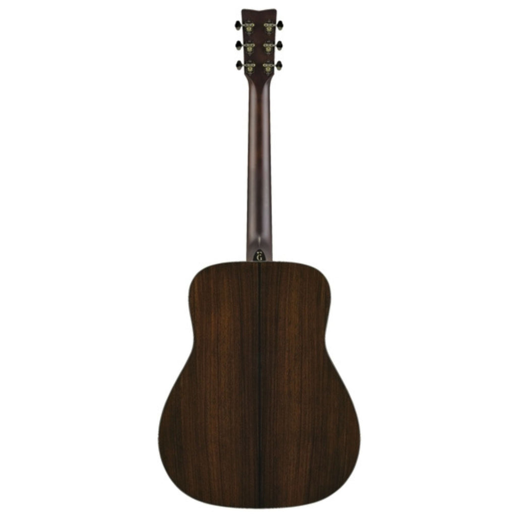 Yamaha FG7 R acoustic guitar in natural finish, showcasing the full body, fretboard, and soundhole details.
