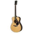 Yamaha FS7 R acoustic guitar in natural wood finish with a cutaway body and steel strings, shown from a front angle.